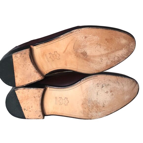 Phillip‎ Martin Burgundy Men\'s Casual Leather Loafer Slip-on Tassel  Size 9.5 main image 8